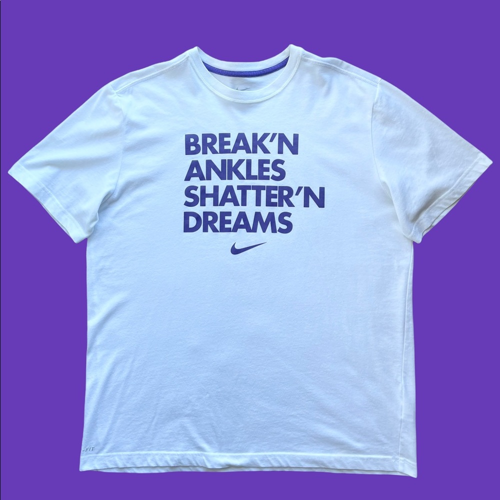 NIKE - Dri Fit Basketball T-shirt | White & Purple | Mens XL
